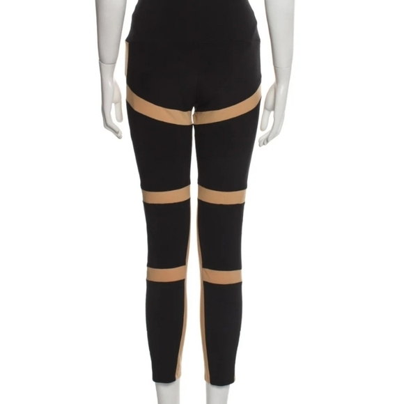Norma Kamali Black and Tan Skinny Leggings - Picture 6 of 11